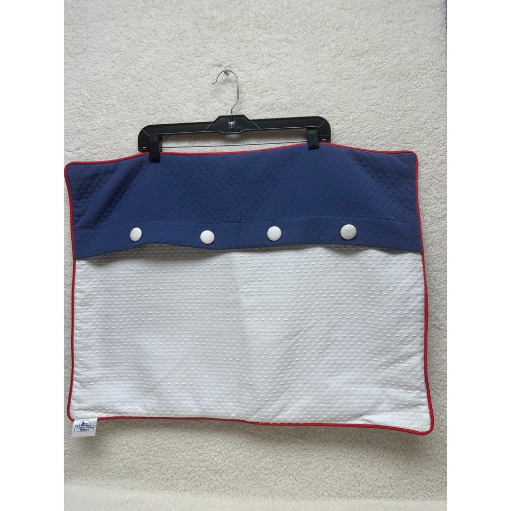 Mystic Valley Traders Pillow Shams Navy White Red Buttons Quilted Set of 2